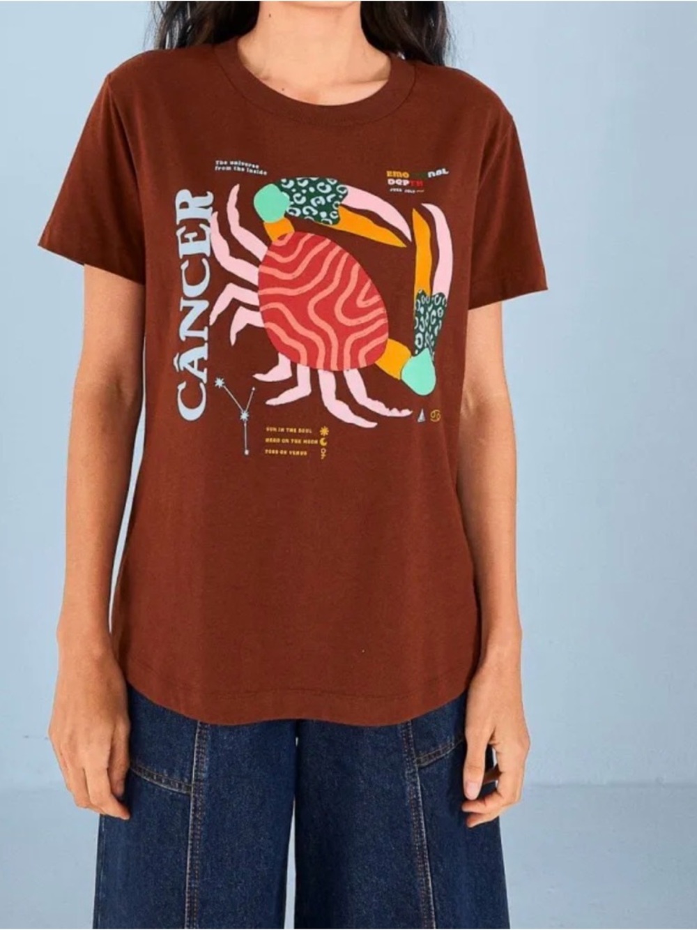 FARM Rio Brown Short-Sleeve Cancer Graphic Tee